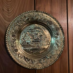 Vintage Brass wall plate Shakespearean House